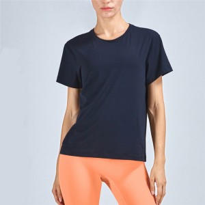 नवीन लाइट न्यूड फीलिंग योगाचे कपडे शॉर्ट-स्लीव्ह मेश स्प्लिसिंग कॅज्युअल स्पोर्ट्स टॉप शॉर्ट-स्लीव्ह टी-शर्ट