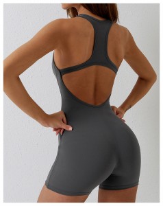 Sexy Solid Yoga Set Jumpsuit for Sport Women Wear One Piece