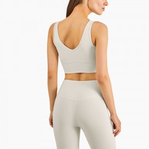 New Threaded Antibacterial Yoga Sports Underwear Vest Type Fitness Running Sports Bra