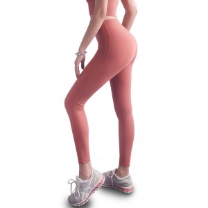 Peach Hip-lifting Sportovní Fitness Kalhoty Bez trapné linie Nude Yoga Kalhoty s vysokým pasem