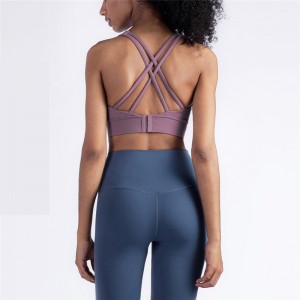 Peach Chest Line Yoga Colete esportivo feminino fivela sem costura beleza costas sutiã esportivo fitness