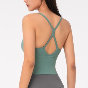 Sexy Sling ຂະຫນາດນ້ອຍ Nude Yoga Vest ງາມກັບຄືນໄປບ່ອນອອກກໍາລັງກາຍ underwear