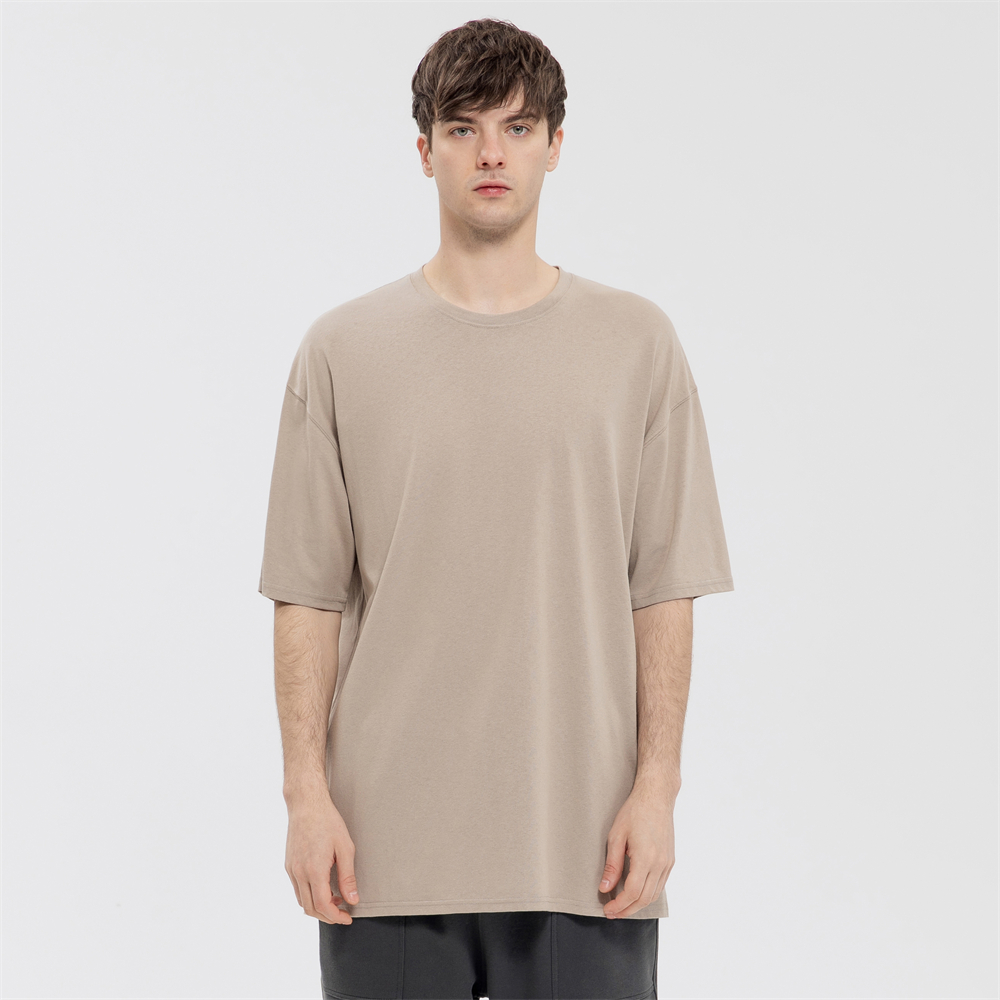 US Size 180gsm 100% Cotton High Quality Custom Logo Plain T Shirt Drop Shoulder Oversized Plus Size Men’s T-shirts