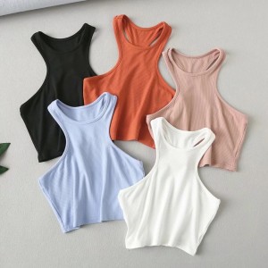 2022 new arrival Racer vest ins trend European and American style short sleeveless women crop tank top