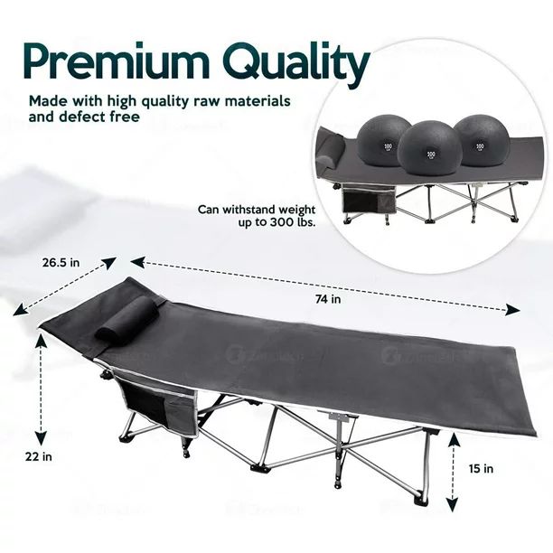 Extra Wide Heavy Duty Sturdy Camp Bed