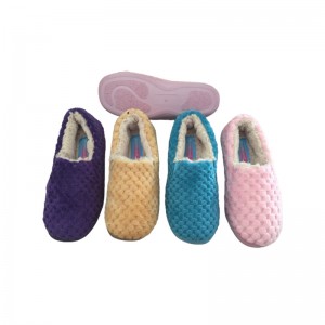 Ladies Coral Fleece Indoor Slippers Moccasins E9F
