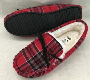 Ladies Plaid Check Moccasins Slippers Indoor and Outdoor – ROOTS