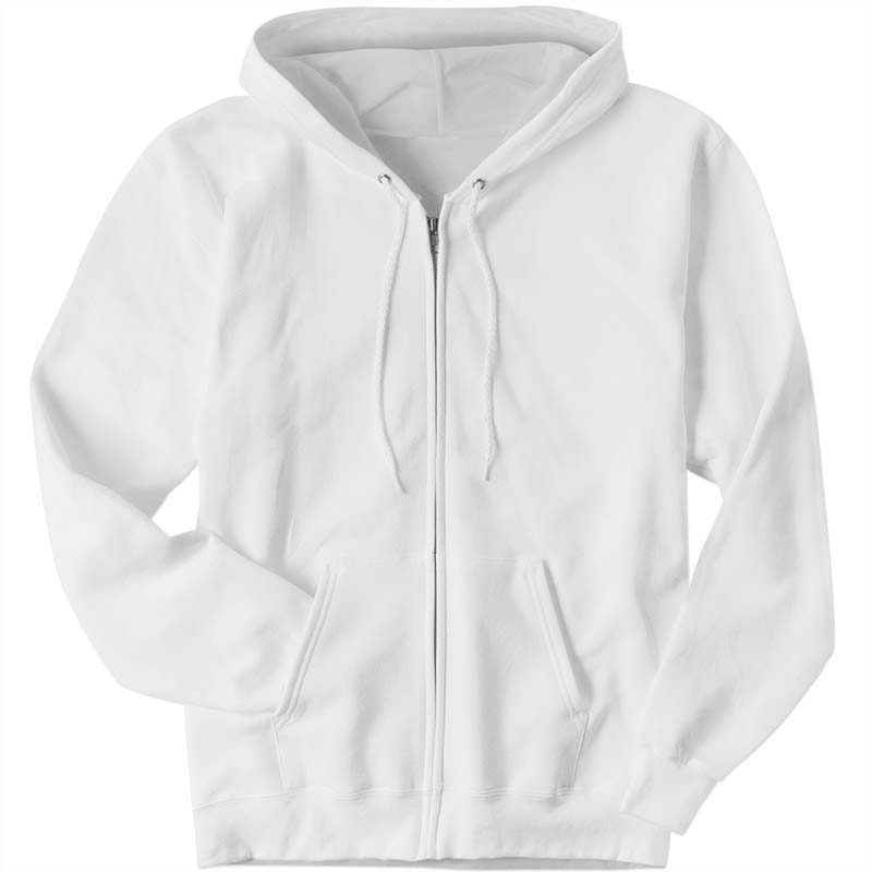Basic Cotton Full-Zip Hooded Sweatshirt with Privated Label