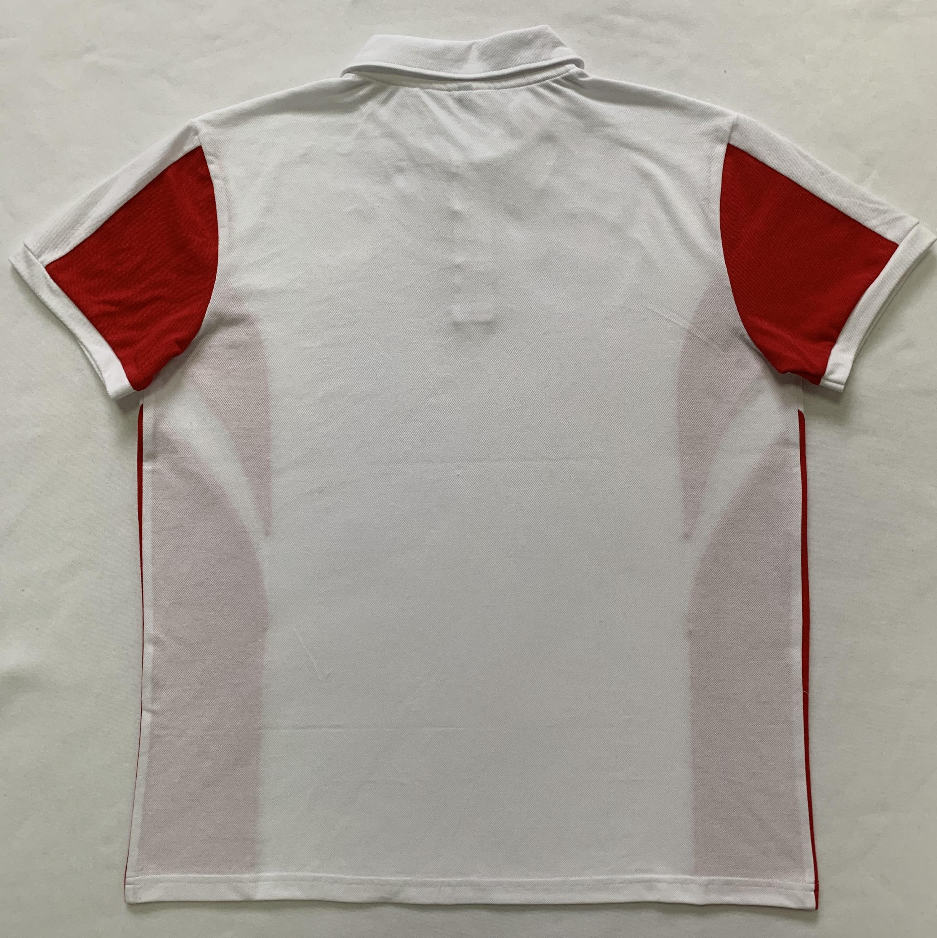 2custom performance advertising red white polo shirt