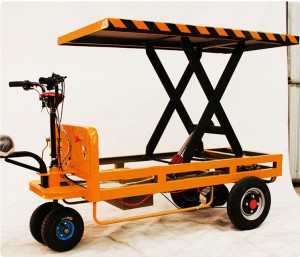 Electric lift trolley tool carts that can move forward and back for construction sites or for transporting other goods wendy
