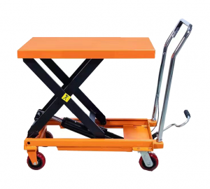 Semi Electric Scissor Lift Tables Mobile Small Hydraulic Lifting Platform Trolley Caden