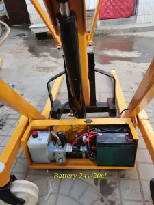 Electric forklift with battery telescopic pallet fork lifts, mobile small cargo lift 500kg