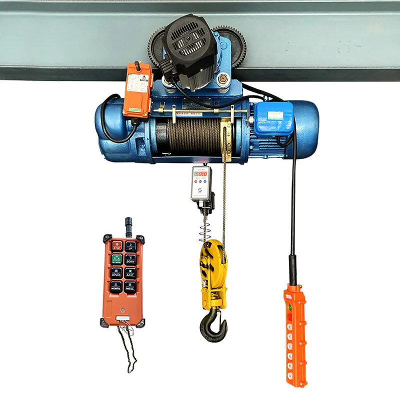 1 2 3 5 10 Ton Electric Wire Rope Hoist Wireless Remote Control Steel Cable Electric Crane Winch