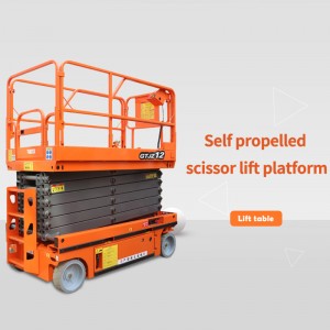 Shear Fork Self-Propelled Aerial Work Platform Self-Drive Hydraulic Scissor Lift With Battery For High-Glass Occcation