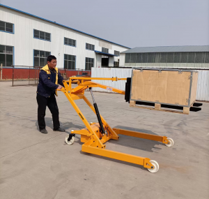 Electric forklift with battery telescopic pallet fork lifts, mobile small cargo lift 500kg