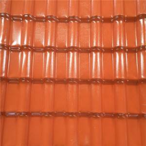 Colonial Mil Tejas Pvc Synthetic Resin Roofing Sheet red Tile For Villa