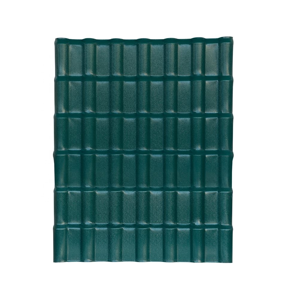 Spanish tile PVC 4 layers white background China Resin Roof Tile