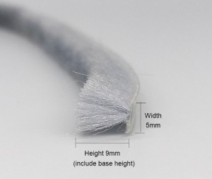 5*9mm straight type light gray brush sealing strips