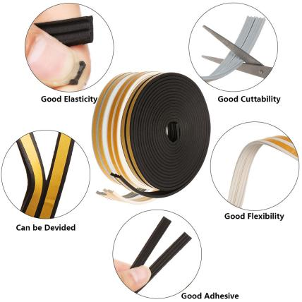 China Door Weather Stripping, Window Seal Strip for Doors and Windows – Self -adhesive Foam Weather Strip Door Seal Soundproof Seal Strip Insulation Gap  Blocker Epdm D Type Manufacture and Factory