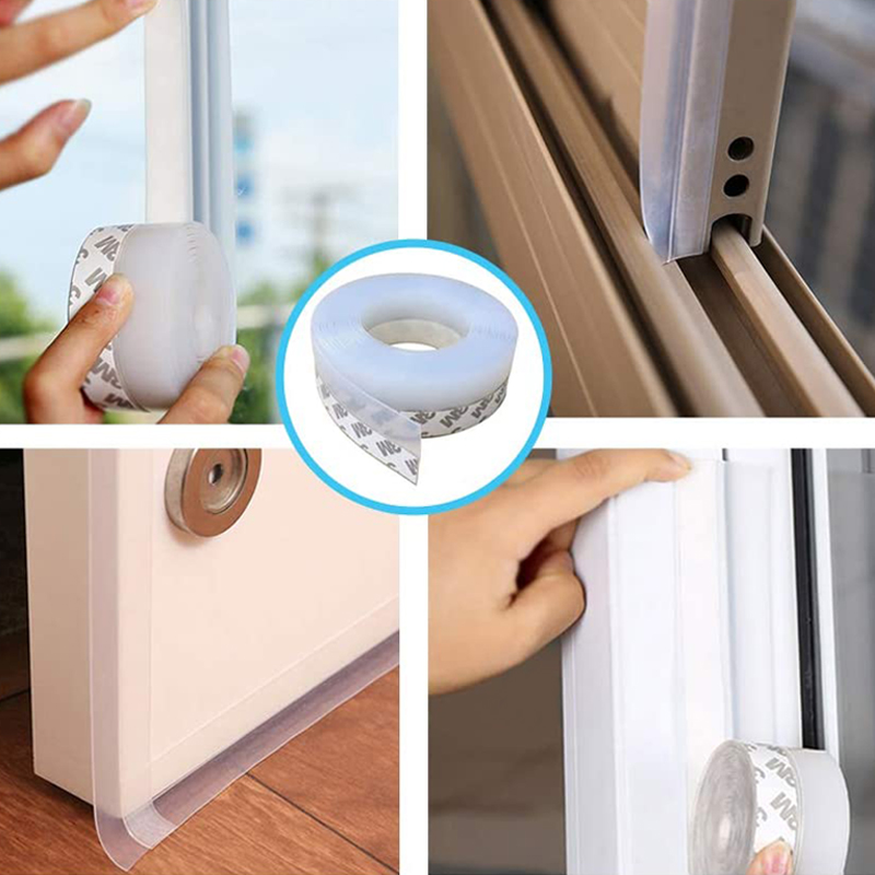China JYD Soundproof Window Door Bottom Sealing Strips Self Adhesive  Silicone Rubber Seal Strip Tape Door Seal Anti Dust Sticker Manufacture and  Factory