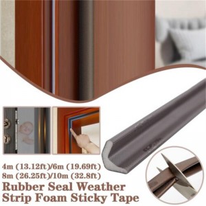 Weather Stripping “Q” Foam Kerf Door Seal Strip 26 Feet, Replacement Weatherstripping for Door Frame with Slot, Soundproof, Anti-Collision (26 Ft, Brown)