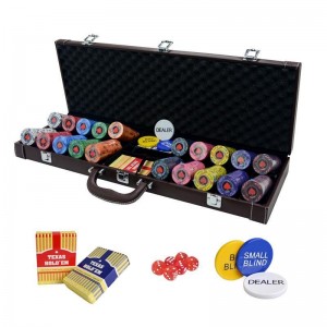 Casino EPT Leather Box Ceramic Chip Set