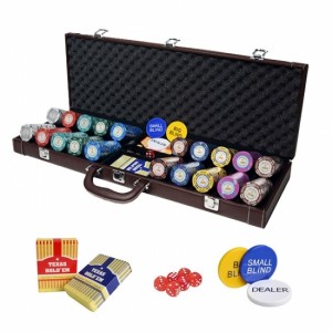 Dollar Clay Poker Chips Set Leather Box