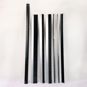Nylon Strip Brush with 4*4mm galvanized iron channel