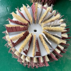 Custom size disc sanding brush with imported sandpaper