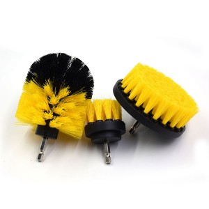 3pcs Yellow Color Drill Scrub Cleaning Brush for Car