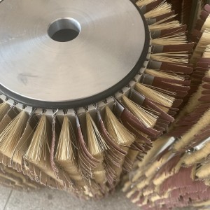 Hot sale CNC Polishing wooden sisal strip sander brush in polishing machine polisher China