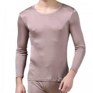 Men’s Silk 2pc Thermal Underwear Set -Men Long Johns Base Layer Silk Top and Bottom