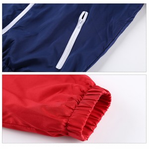 Men’s Full Zip Hooded Jacket Color Block Windbreaker