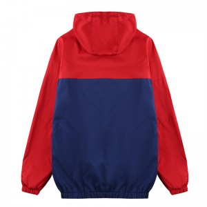 Men’s Full Zip Hooded Jacket Color Block Windbreaker