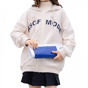 Girls Fleece Hooded Sweatshirt with Full Zip and Kangaroo Pocket