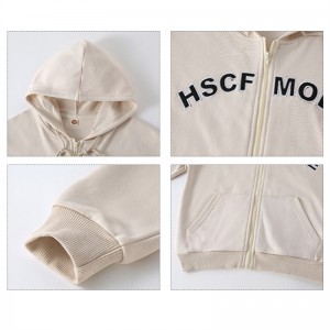 Girls Fleece Hooded Sweatshirt with Full Zip and Kangaroo Pocket
