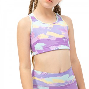 Girls’ Tie Dye Athletic Sports Tank Tops and Leggings Kids Running Yoga Workout Outfits