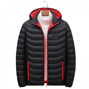 Women’s Heated Jacket with Battery Pack, Windproof Electric Insulated Coat with Detachable Hood Slim Fit