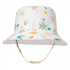 Kids UPF50+ Sun Hat Floral Brim Fishing Cap Quick Dry