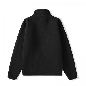 Men Cotton velvet Composite Towel Burnt-Out Stand Collar Zip Jacket