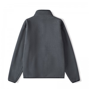 Men Cotton velvet Composite Towel Burnt-Out Stand Collar Zip Jacket