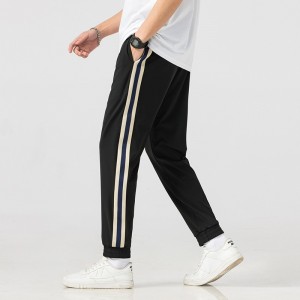 Men Ice Silk Elasticity Joggers Pants With Pockets