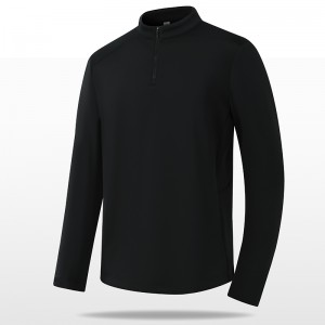 Men Muticolor Stand Collar Long Sleeve T-Shirts