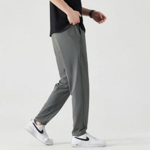 Men Summer Ice Silk Casual Sports Cropped Sweatpants