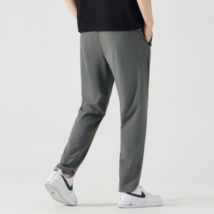 Men Summer Ice Silk Casual Sports Cropped Sweatpants