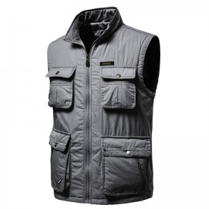 Men’s Cargo Utility Vest Multi Pockets Sleeveless Jacket for Fishing Travel