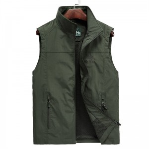 Men’s Lightweight Softshell Vest Outerwear Zip Up Sleeveless Jacket for Golf Running Hiking