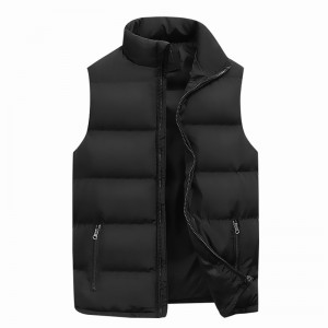 Winter Fashion Quilted V-Neck Zipper Pockets Sleeveless Puffer Vest