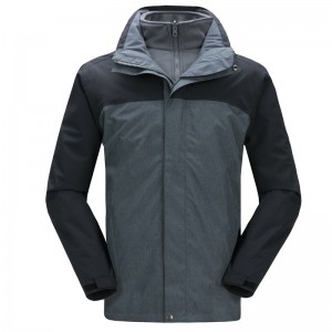 Men’s Mountain Ski Jacket 3 in 1 Waterproof Winter Jacket Hooded Rain Coat Windproof Insulated Jacket
