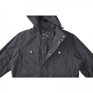 Men’s Snap Button Detachable Hood Utility Jacket